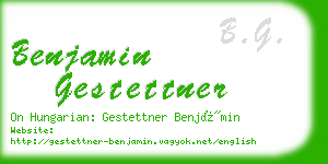 benjamin gestettner business card